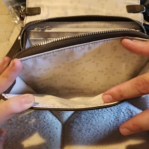 Brown leather hand bag/wallet